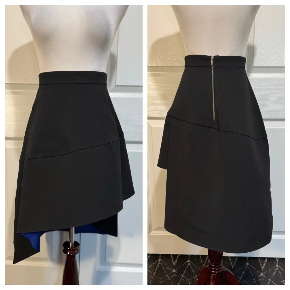 COS Black Midi Skirt with Blue Detail